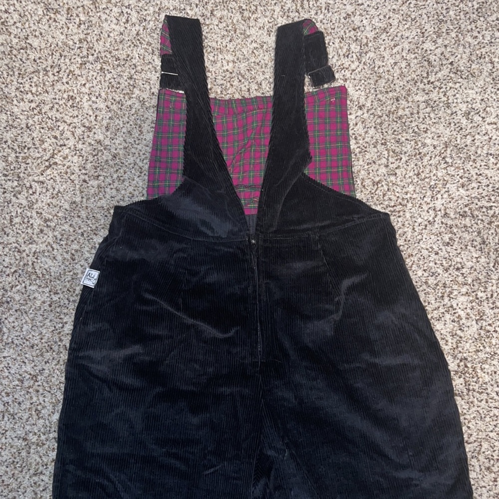 Vintage 90s Corduroy Overalls “whatever” and peace sign details - Picture 12 of 14